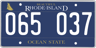 RI license plate 065037