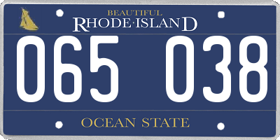 RI license plate 065038