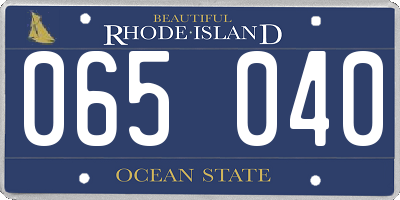 RI license plate 065040