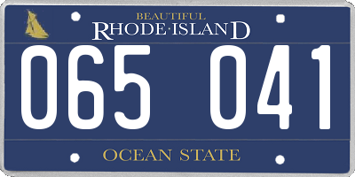 RI license plate 065041