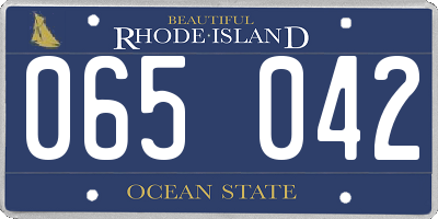 RI license plate 065042