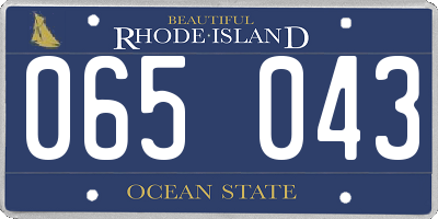 RI license plate 065043
