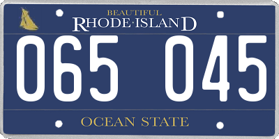 RI license plate 065045