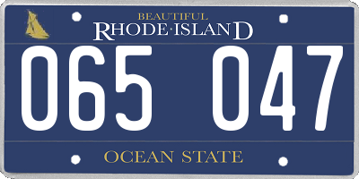 RI license plate 065047