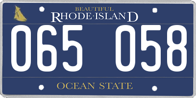 RI license plate 065058