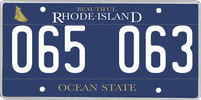 RI license plate 065063