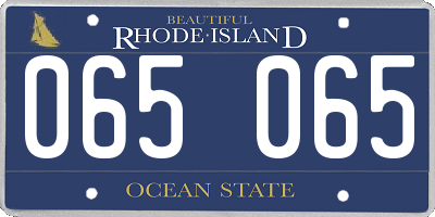 RI license plate 065065