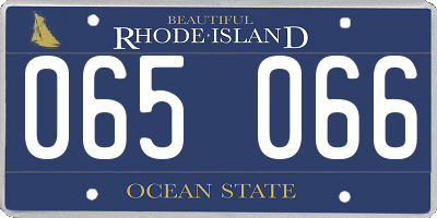 RI license plate 065066