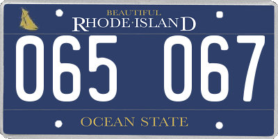 RI license plate 065067