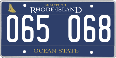 RI license plate 065068