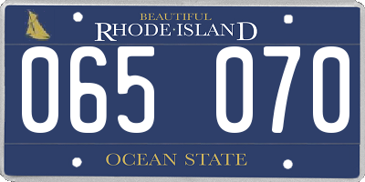 RI license plate 065070