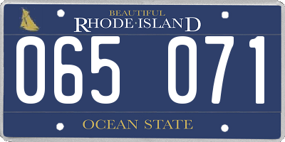 RI license plate 065071