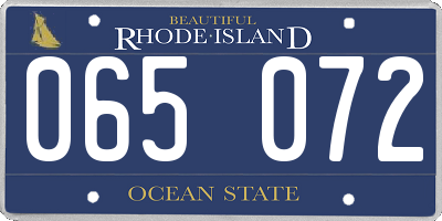 RI license plate 065072