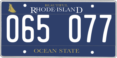 RI license plate 065077