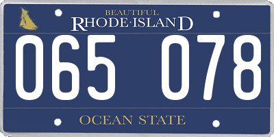 RI license plate 065078