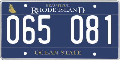 RI license plate 065081