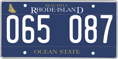 RI license plate 065087