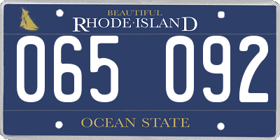 RI license plate 065092