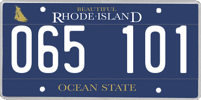 RI license plate 065101