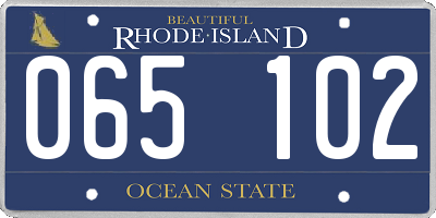 RI license plate 065102
