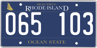 RI license plate 065103