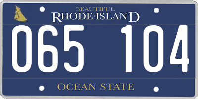 RI license plate 065104