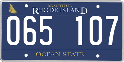 RI license plate 065107