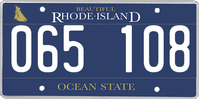 RI license plate 065108