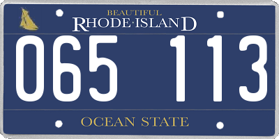 RI license plate 065113