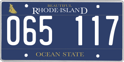RI license plate 065117