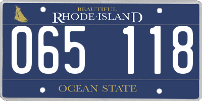 RI license plate 065118