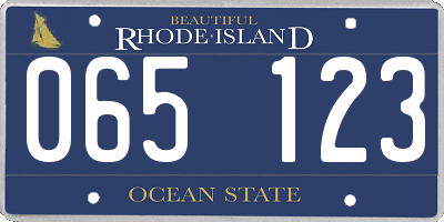 RI license plate 065123