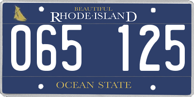 RI license plate 065125