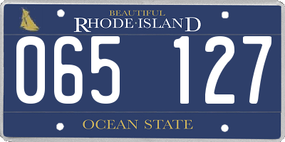 RI license plate 065127