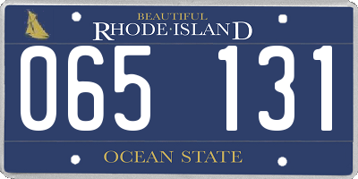RI license plate 065131