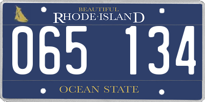 RI license plate 065134