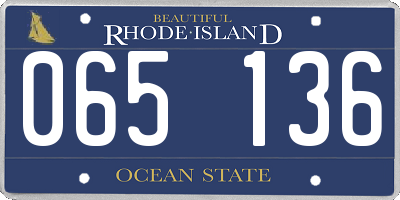 RI license plate 065136