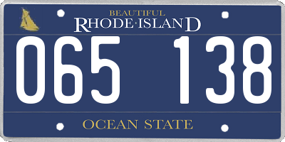 RI license plate 065138