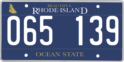RI license plate 065139