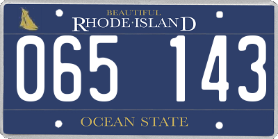 RI license plate 065143