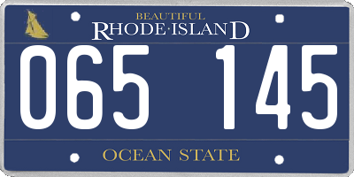 RI license plate 065145