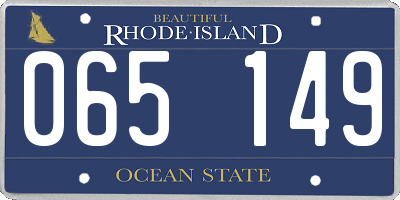 RI license plate 065149