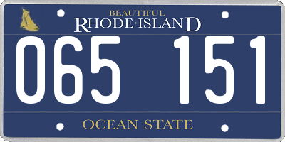 RI license plate 065151