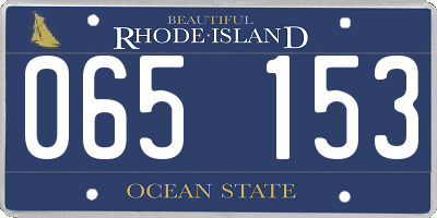 RI license plate 065153