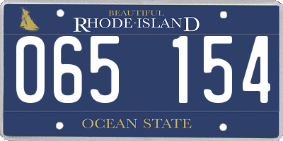 RI license plate 065154