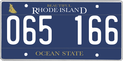 RI license plate 065166