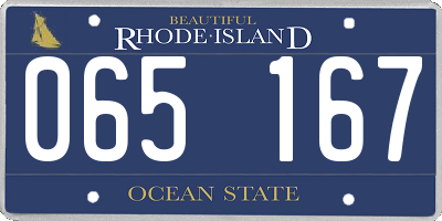 RI license plate 065167