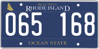 RI license plate 065168