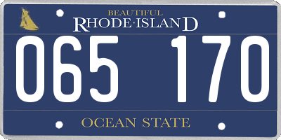 RI license plate 065170