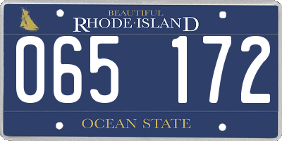 RI license plate 065172